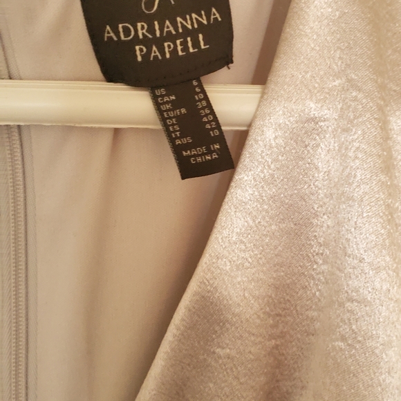 Adrianna Papell Sillver Midi Dress Size 6 - Picture 4 of 5
